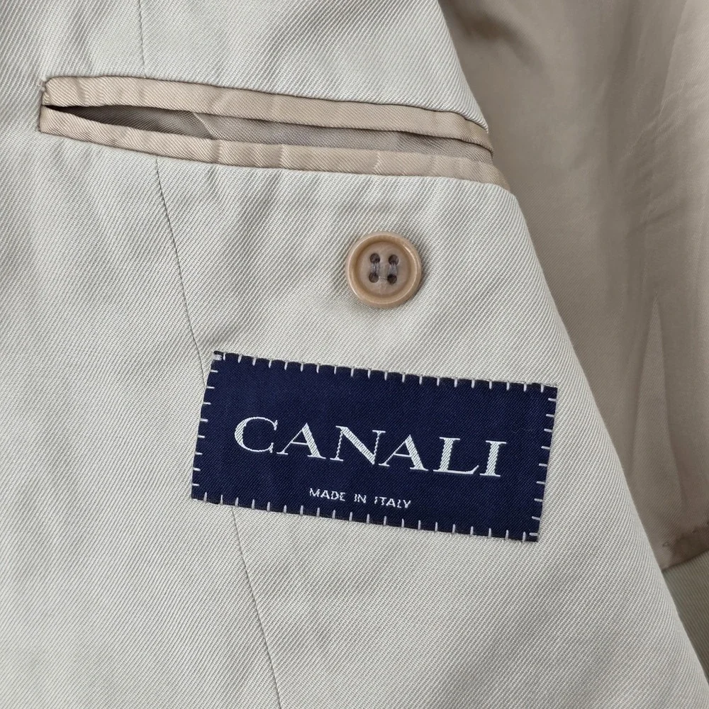 canali holt renfrew beige blazer cotton Men Sz 44 Unstructured
